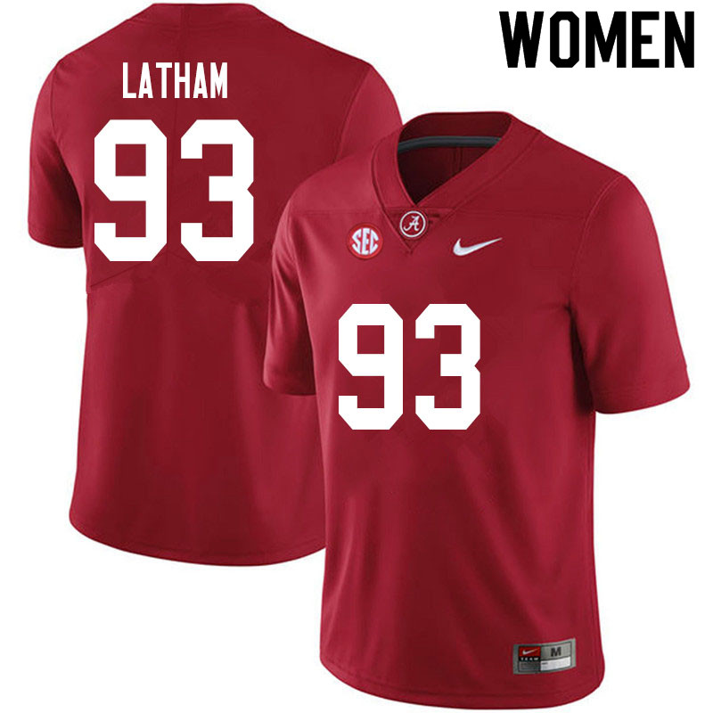 Women #93 Jah-Marien Latham Alabama Crimson Tide College Football Jerseys Sale-Crimson